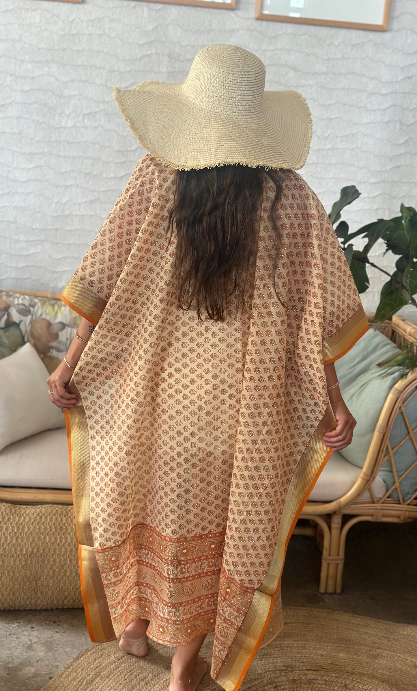 Cotton silk kaftan