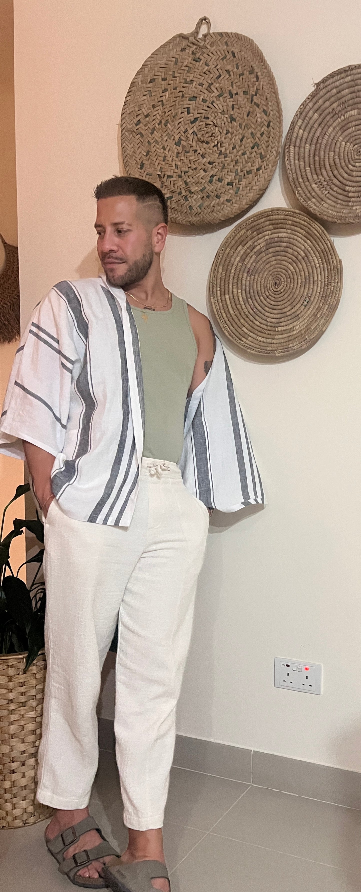 Men’s hooded kimono