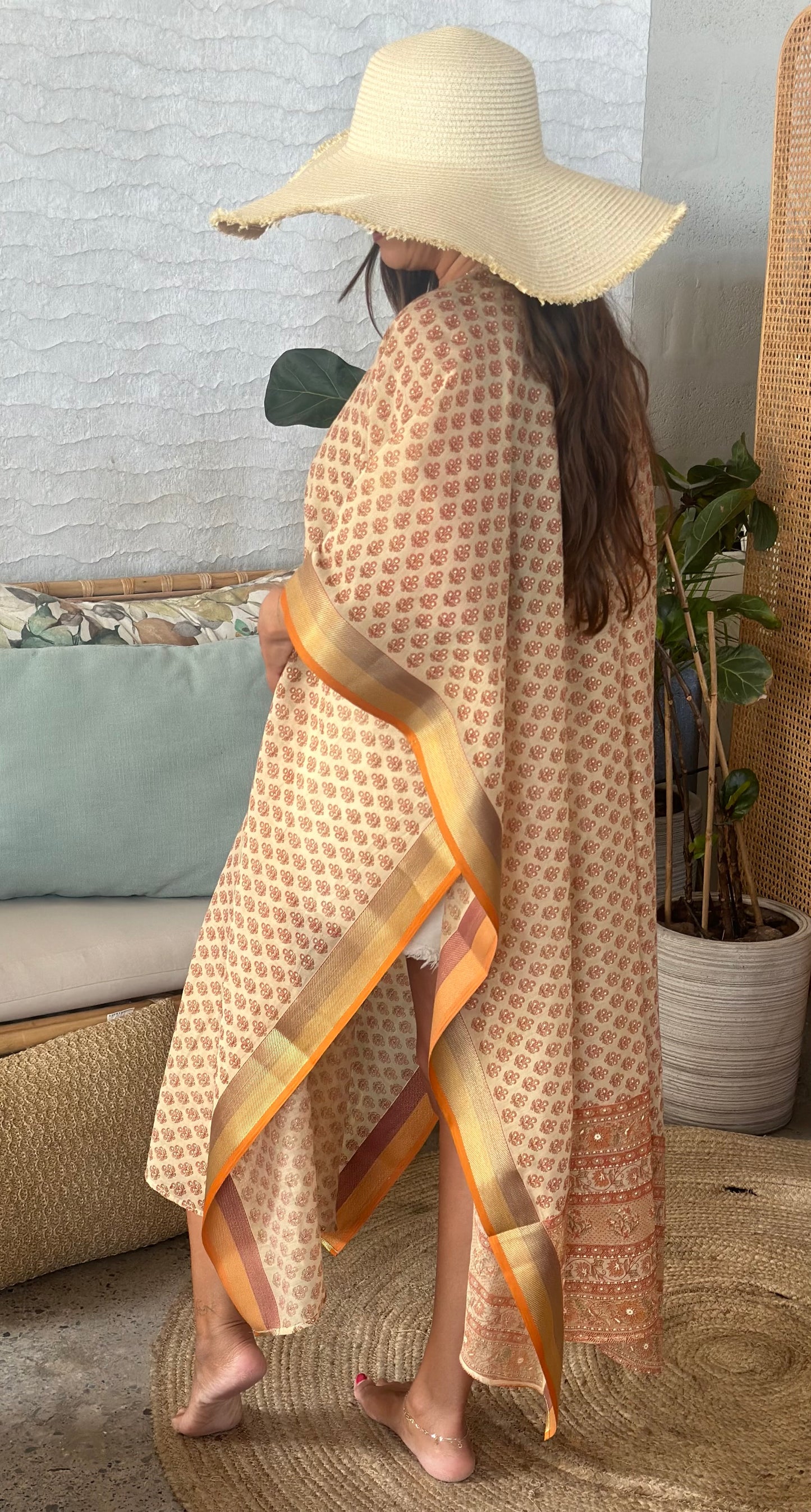 Cotton silk kaftan