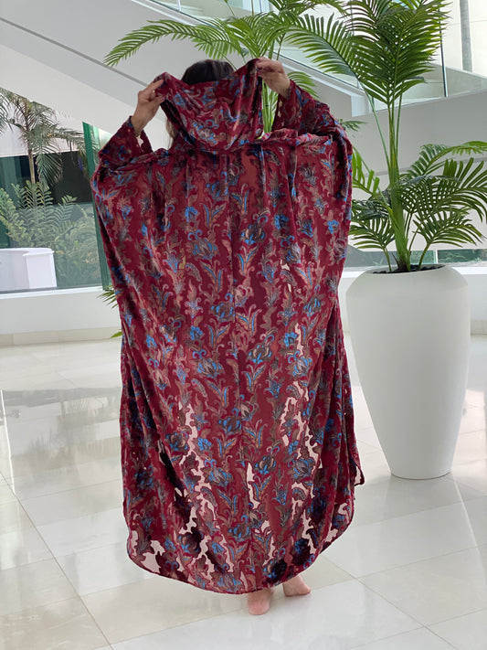 Hooded abaya kaftan